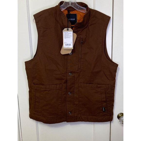 Men's PrAna Trembly Canvas Vest Large Stout stretch insulated MSRP $140 NWT - Picture 2 of 5